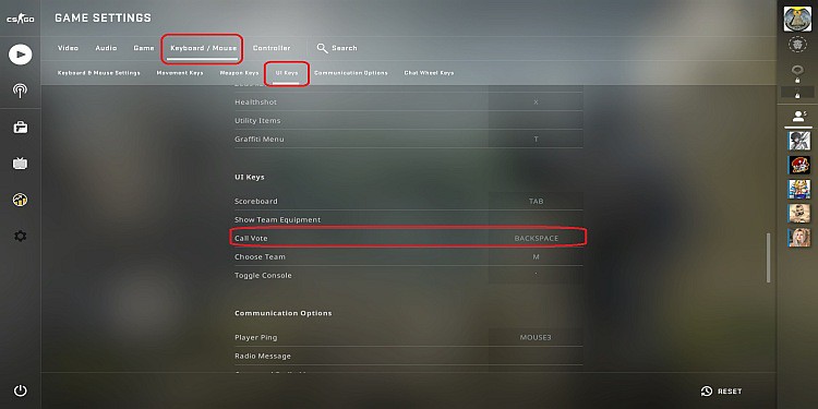 CS GO Call Vote Key