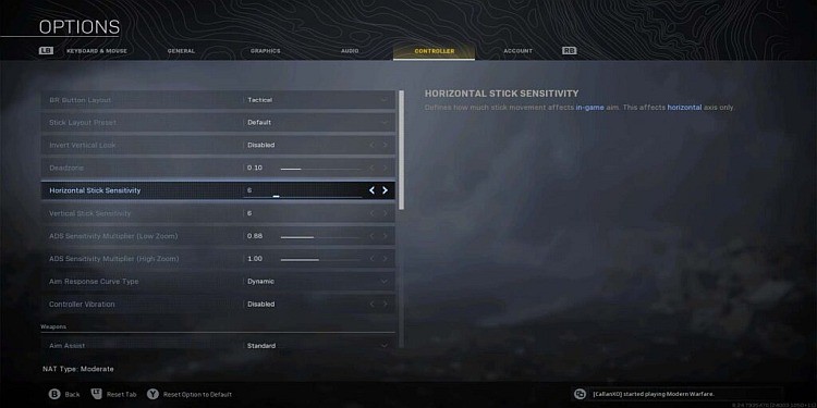 Controller Settings Warzone