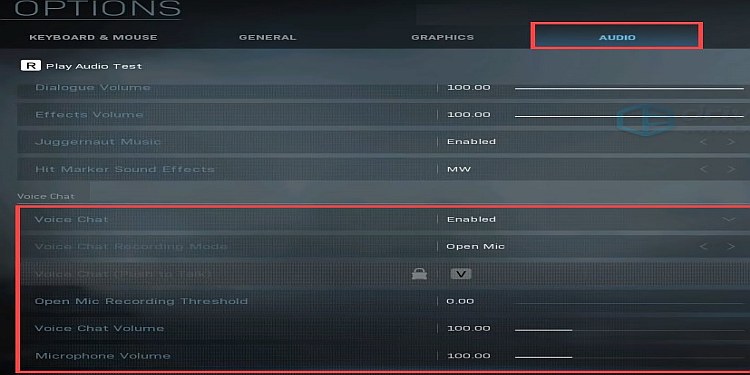 Voice Chat Settings Warzone