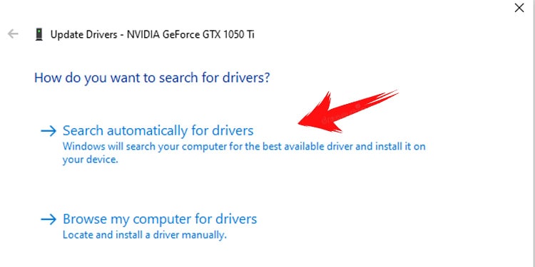 Select search automatically for drivers