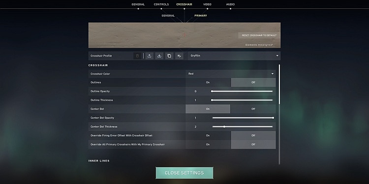 Valorant Crosshair Settings