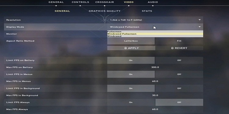 Valorant Display Mode