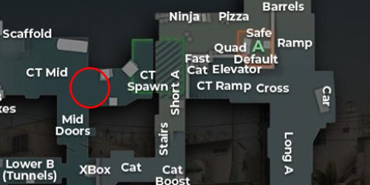Between CT Mid and CT spawn