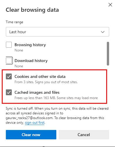 select-cookies-and-cached-files-in-edge