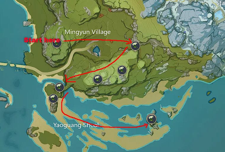 mingyun-village-best-farming-routes