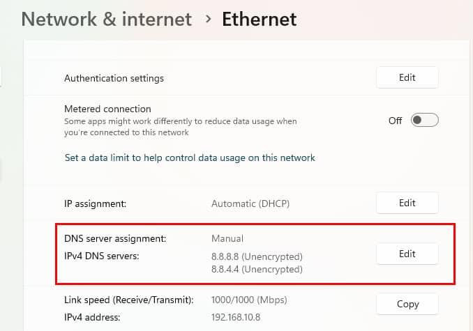 ethernet-settings