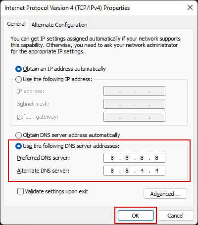 Internet-protocol-v4-dns-server-google