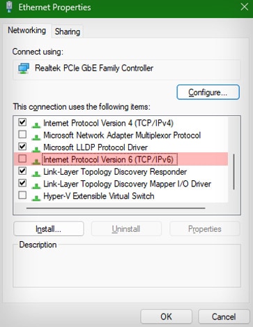 Uncheck-Internet-Protocol-Version-6--TCP-lPv6.