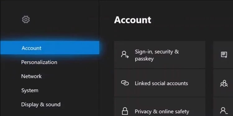 account xbox