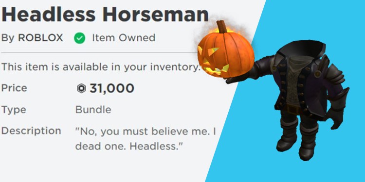 how much is headless on roblox