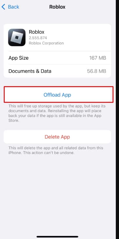 offload Roblox application