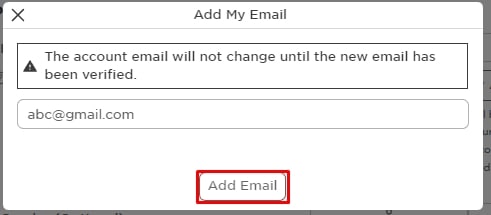 Enter mail and click on Add email