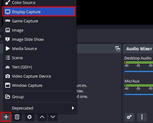 Add source Display Capture