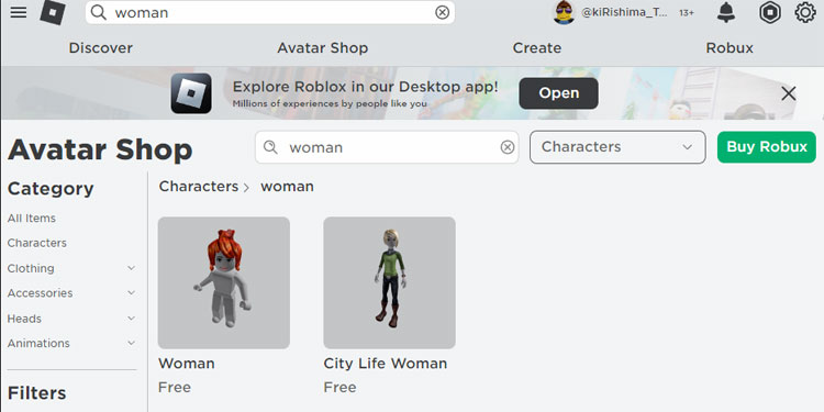 Roblox Women Characters