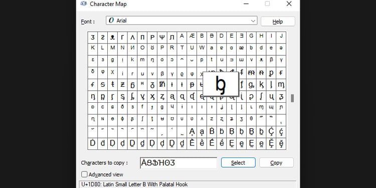 Character-Map-layout