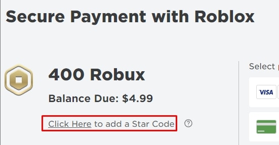 Click here to add a star code