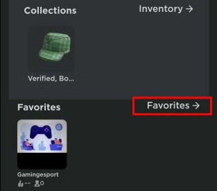 Favorites with arrow key