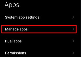 Manage apps