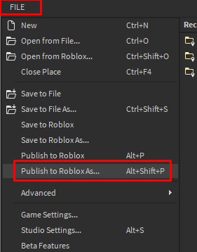 Publish to Roblox as