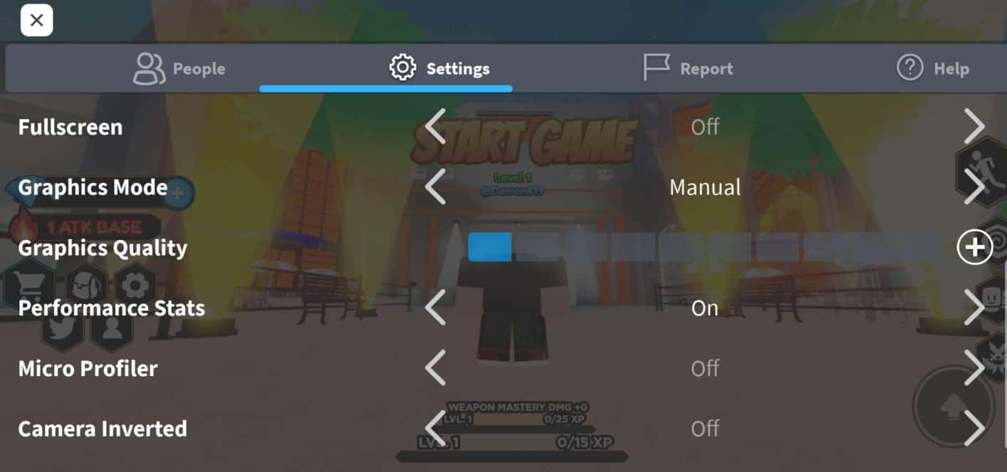 Roblox settings