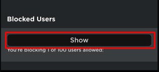 Show Blocked users on phone