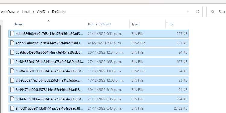 delete dx folder cache