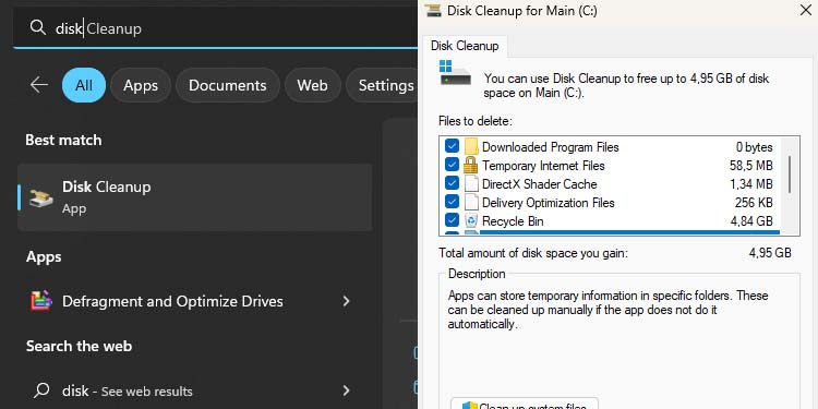 disk cleanup