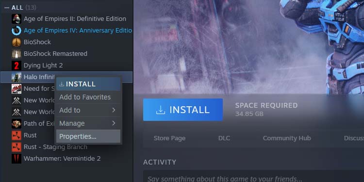 halo infinite properties steam