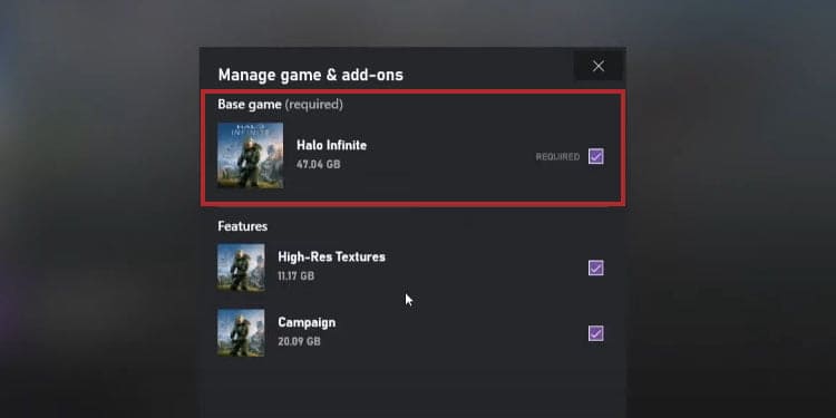 halo infinite manage options xbox app