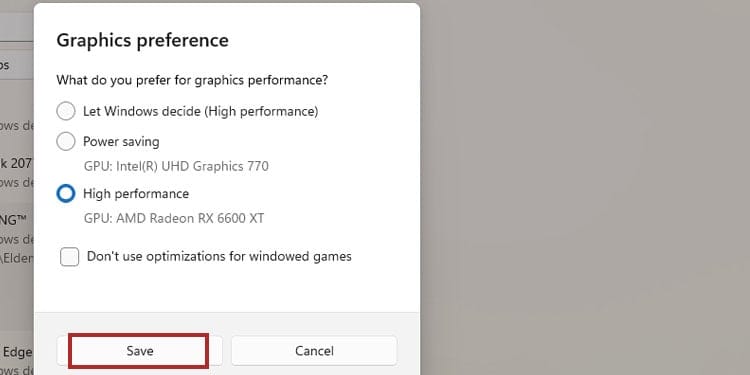 high performance graphical settings
