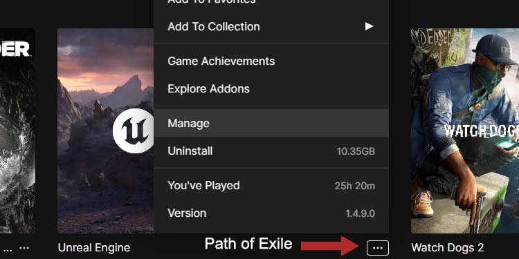 path of exile options epic games
