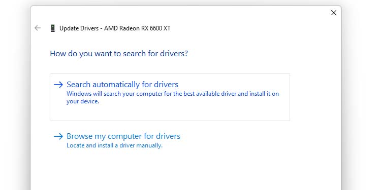 search drivers automatically