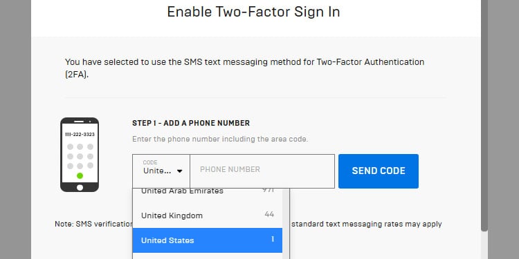 sms two factor authentication