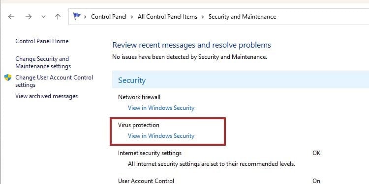 view in windows security