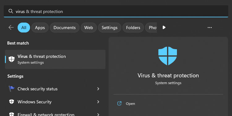 virus and threat protection