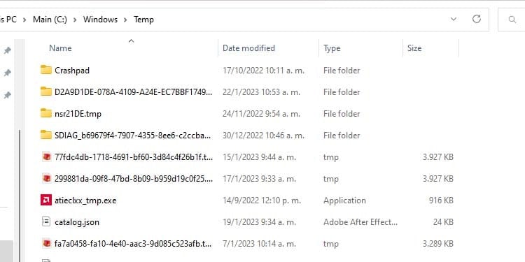 windows temp folder 