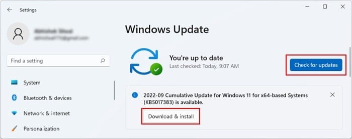 windows update buttons