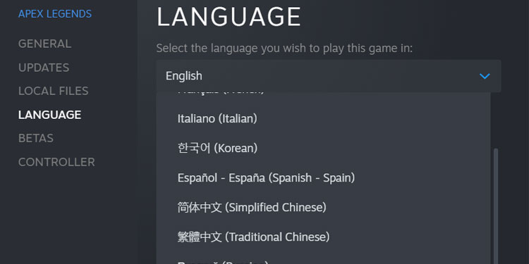 Choose the language