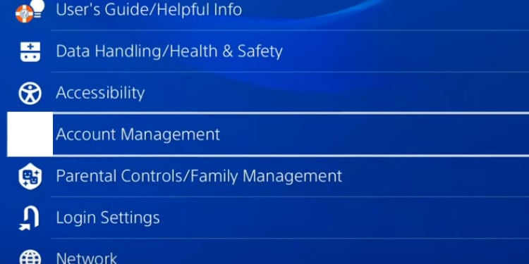 account management ps4