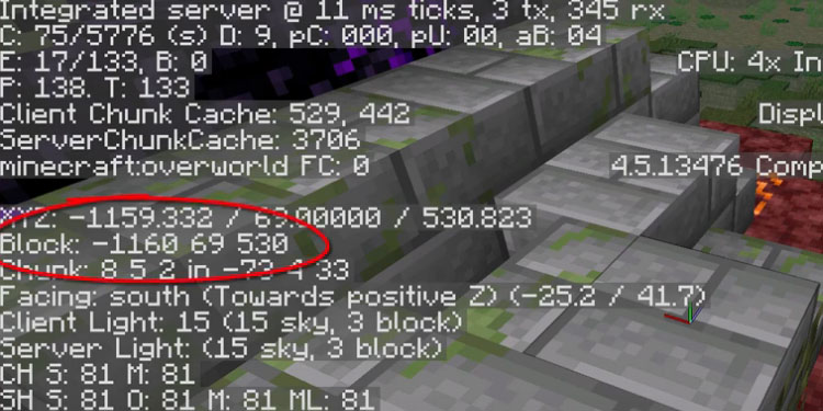 coordinates minecraft