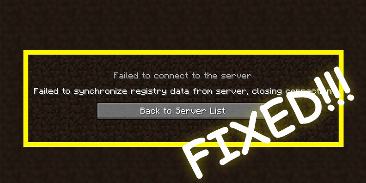 fix failed to synchronize registry data from server minecraft