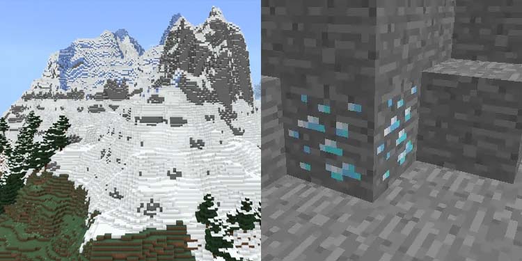 minecraft diamond mountains world