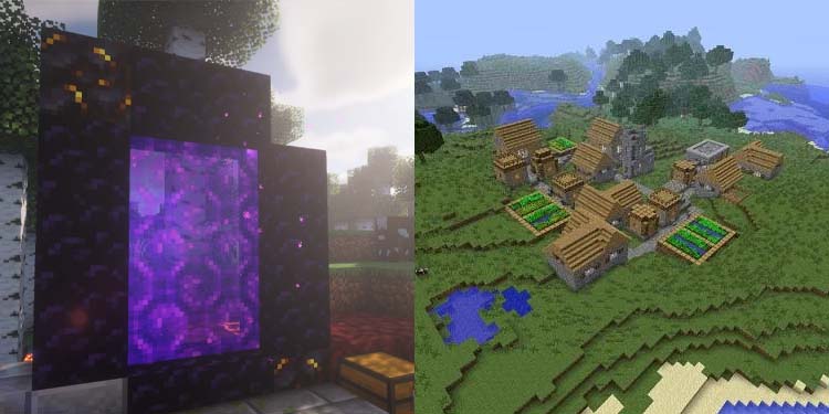 Nether Portal Village Minecraft