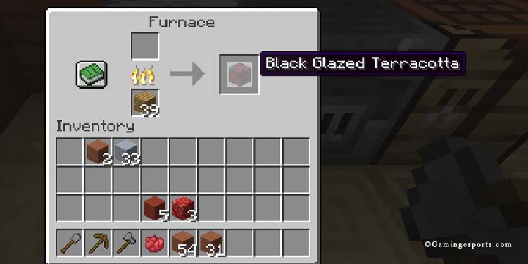 black glazed terracotta