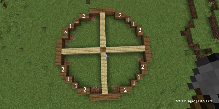 circle in minecraft with numbers