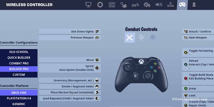 controller buttons fortnite