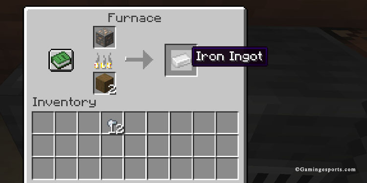 smelt iron to iron ingot