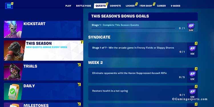 weekly challenges fortnite