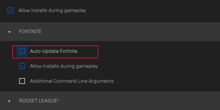 auto update fortnite