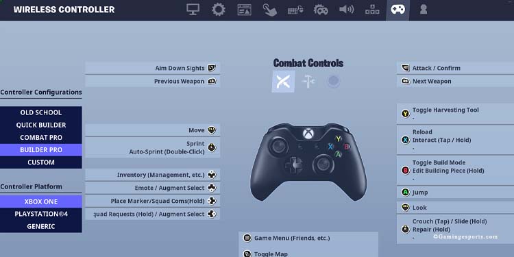 controller settings fortnite